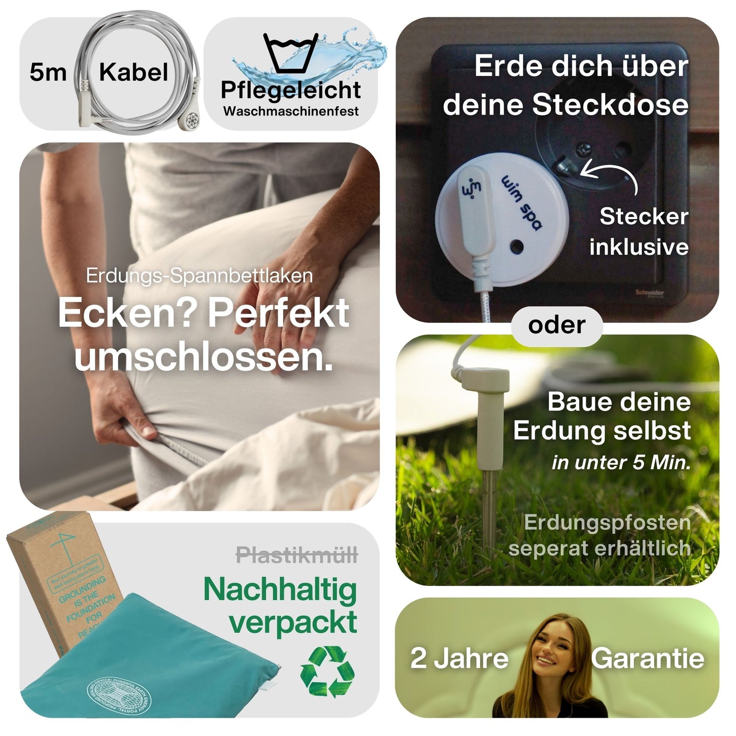 Erdungs Spannbettlaken für besseren Schlaf